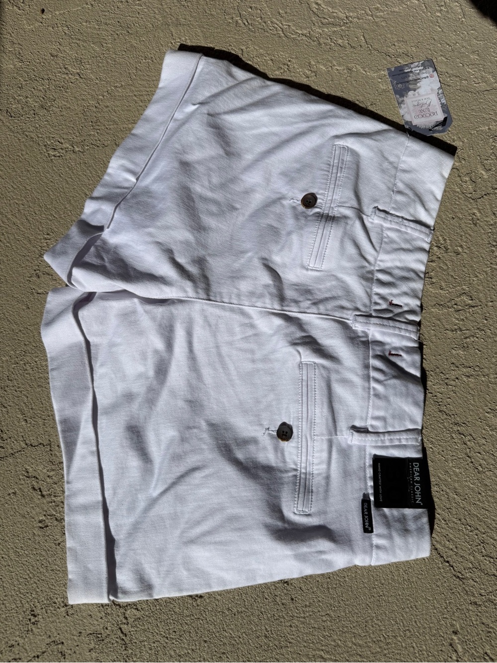NWT Dear John Shorts Hamptons Optic White Cotton Cuffed Chino SIZE 30 well made - Picture 4 of 10